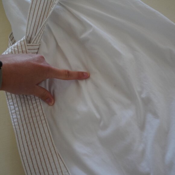 SOLD - Veronica Beard, A-Line, Short Sleeve, V-Neck, Belted, White Dress - Picture 13 of 14